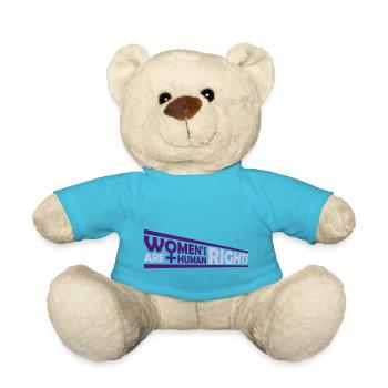 womens rights feminist quote - Teddy Bear - atoll blue - Front