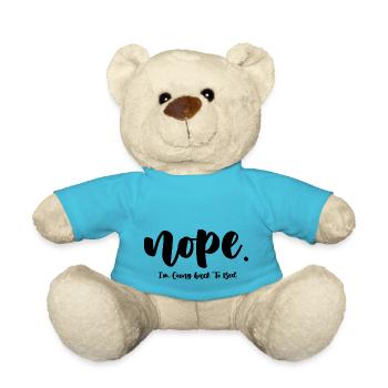 nope i'm going back to bed, funny sayings - Teddy Bear - atoll blue - Front