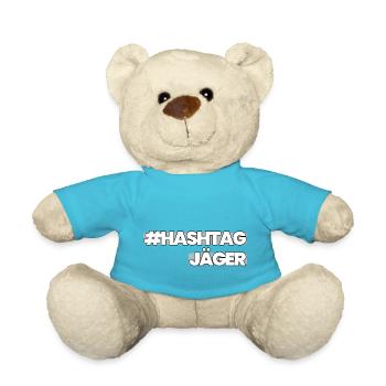 HashtagJäger grau - Teddy - Atollblau - Vorne