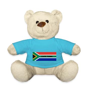 Cape Town City in South African Flag - Teddy Bear - atoll blue - Front