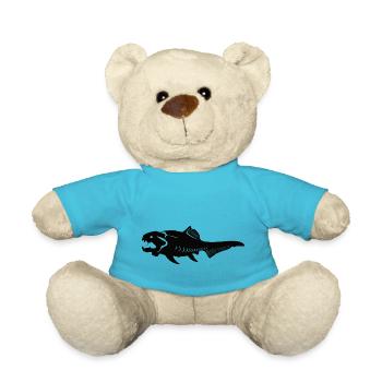 Dunkleosteus Panzerfisch, The Monster of Prehistoric Times - Teddy Bear - atoll blue - Front