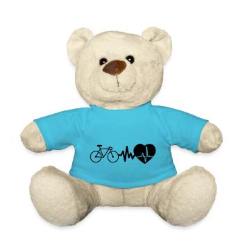 Radfahren ist Leben Herzschlag für Radfahrer - Teddy - Atollblau - Vorne