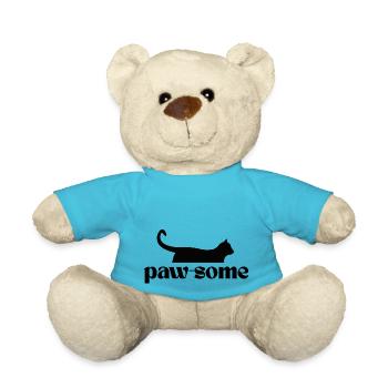 Paw-Some! T Shirt für alle Katzen-Fans - Teddy - Atollblau - Vorne