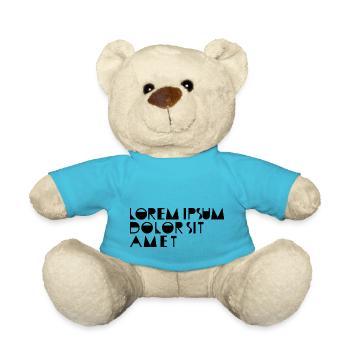 Funny Art Text Placeholder Latin Lorem Ipsum - Teddy Bear - atoll blue - Front