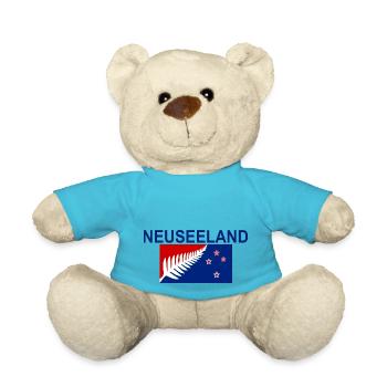 Neuseeland mit inoffizieller Flagge Pazifik Shirt - Teddy - Atollblau - Vorne