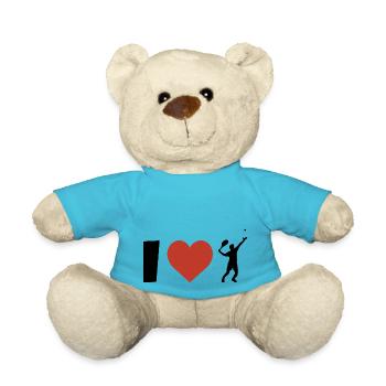 tennis i love i body tennis heart tennis - Teddy Bear - atoll blue - Front