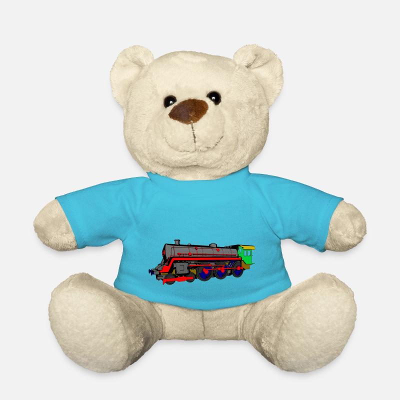 Steam locomotive - Teddy Bear - atoll blue
