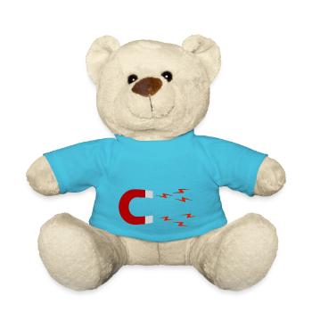 Horseshoe magnet, magnet - Teddy Bear - atoll blue - Front