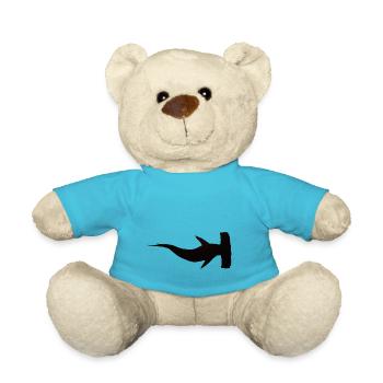 Silhouette mit einem großen Hammerhai - Teddy - Atollblau - Vorne