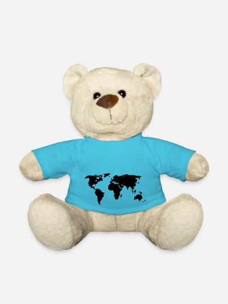 World map colors customizable - Teddy Bear - atoll blue