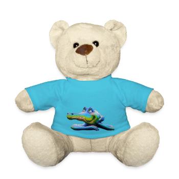 Crocodile Retro Amstrad - Mascotte 01 - Nounours - bleu outremer - Devant