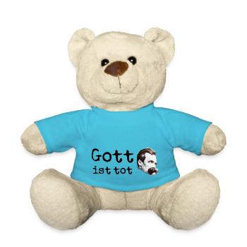 Friedrich Nietzsche Gott ist tot - Teddy - Atollblau - Vorne