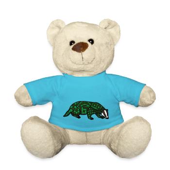 ZenDoodle "Badger" - Teddy Bear - atoll blue - Front