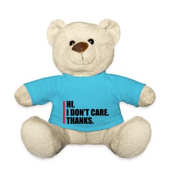 Hi I don't care - Teddy Bear - atoll blue - Front