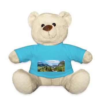 Geiranger panorama Storseterfossen Norway - Teddy Bear - atoll blue - Front