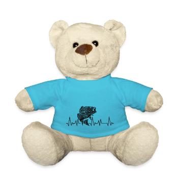 Pêche Poisson Pêcheur Cadeau Idée Heartbeat - Nounours - bleu outremer - Devant