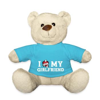 J’aime ma petite amie Je coeur ma petite amie - Nounours - bleu outremer - Devant
