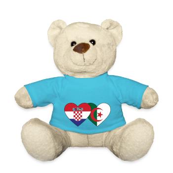 Croatia Algeria flag heart - Teddy Bear - atoll blue - Front
