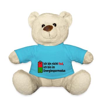 Spruch Energiesparmodus - Teddy - Atollblau - Vorne