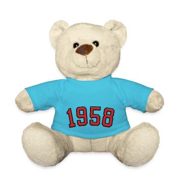 Year of birth sport 1958 - Teddy Bear - atoll blue - Front