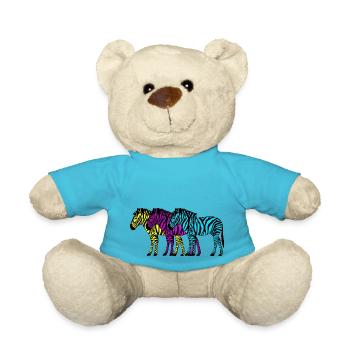 Zebras - Teddy Bear - atoll blue - Front