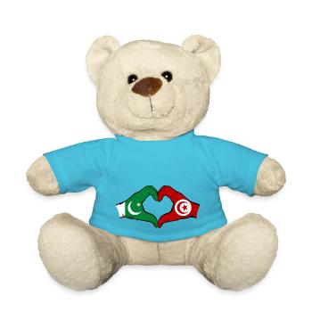 Pakistan Tunesien Flagge Haende Herzform - Teddy - Atollblau - Vorne