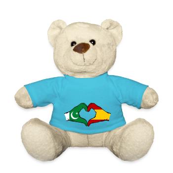 Pakistan Espagne Drapeau Main Coeur Forme - Nounours - bleu outremer - Devant