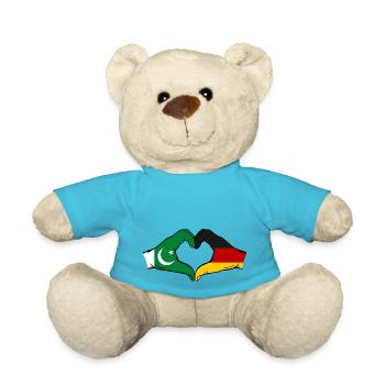 Pakistan Germany Flag Hands Heart - Teddy Bear - atoll blue - Front
