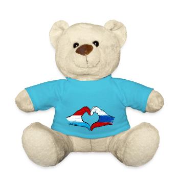 Luxembourg Russie drapeau mains forme coeur utilisé - Nounours - bleu outremer - Devant