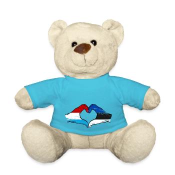 Luxemburg Estland Flagge Haende Herzform used - Teddy - Atollblau - Vorne