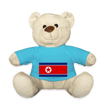 National flag of North Korea - Teddy Bear - atoll blue - Front