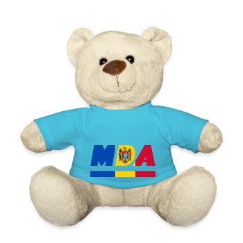 Moldawien Fahne Flagge MDA - Teddy - Atollblau - Vorne