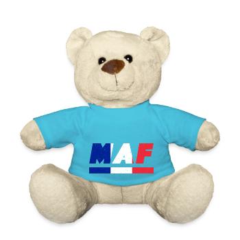 MAF Drapeau drapeau Saint-Martin Caraïbe idée cadeau - Nounours - bleu outremer - Devant