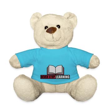 never stop learning Zitat - Teddy - Atollblau - Vorne