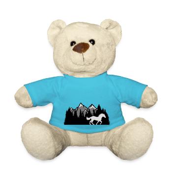Mountains Forest Nature Horse - Teddy Bear - atoll blue - Front