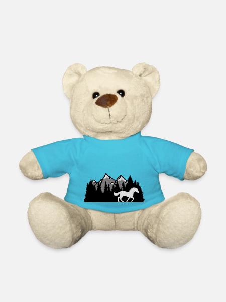 Berge Wald Natur Pferd - Teddy - Atollblau