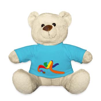 Rainbow Banana peel close up design. - Teddy Bear - atoll blue - Front