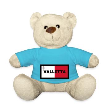 Valletta City in Malta Flagge - Teddy - Atollblau - Vorne