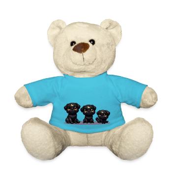 Moonlit Night Puppies - Teddy Bear - atoll blue - Front