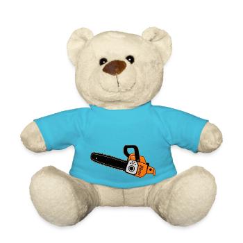 Chainsaw ORANGE - Teddy Bear - atoll blue - Front