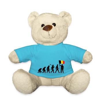 Belgien - Evolution - Flagge - Nation - Teddy - Atollblau - Vorne