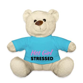 Hot Girl Stressed - Citation sarcastique rose drôle - K - Nounours - bleu outremer - Devant