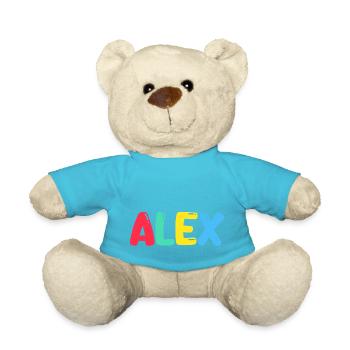 Name - Alex - Teddy Bear - atoll blue - Front