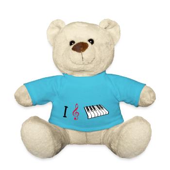 J'aime le piano, le piano - Nounours - bleu outremer - Devant