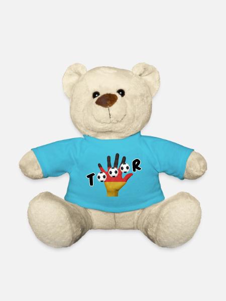 Tor Deutschland Fußball Fan - Teddy - Atollblau