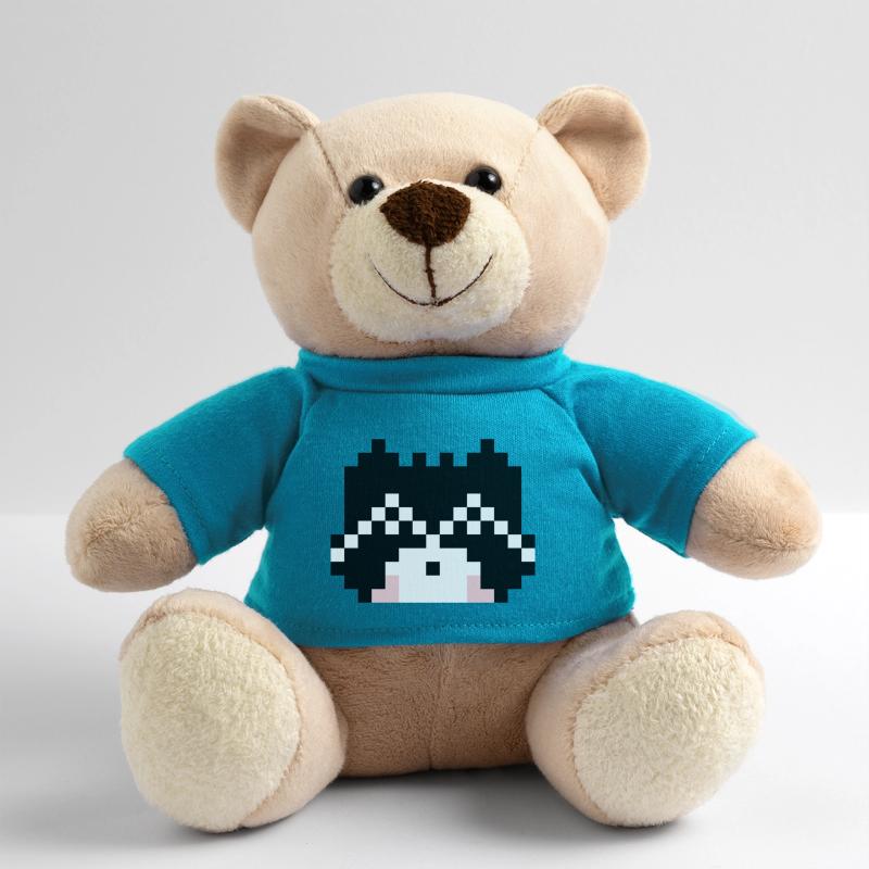 Raccoon Pixel Art Teddy Bear