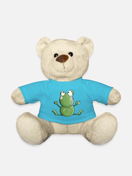 Frosch macht Yoga - Frösche - Meditation - Kröte - Teddy - Atollblau