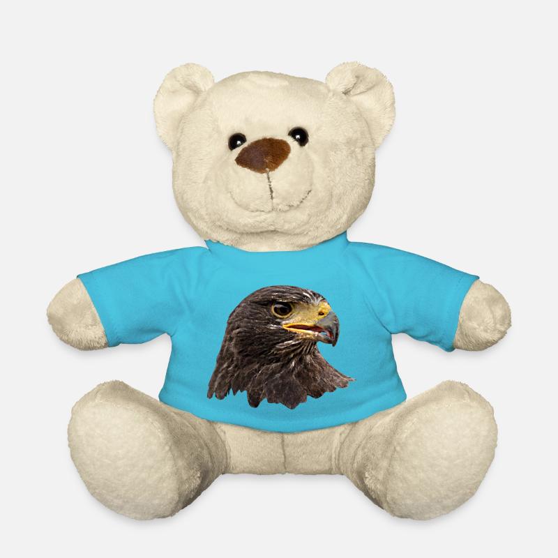 Aigle, faucon, oiseau de proie, brun - Nounours - bleu outremer