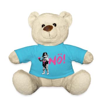 Girlpower Protest-Shirt NÖ! - Teddy Bear - atoll blue - Front