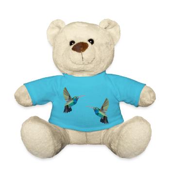 Colibri oiseau oiseaux polygone perruche cadeau - Nounours - bleu outremer - Devant